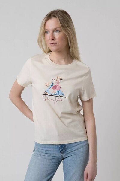 Bavarian Caps Damen T-Shirt aus Bio-Baumwolle "Dolce Vita: Roller" - Natur