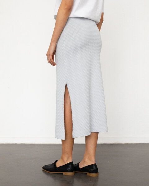 Rotholz Gestrickter Midi Rock Bio Baumwolle - Grau