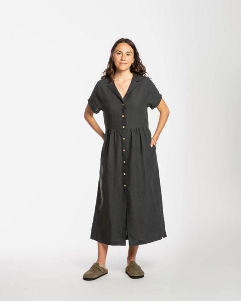 Matona Midikleid | Collared Dress | aus Leinen