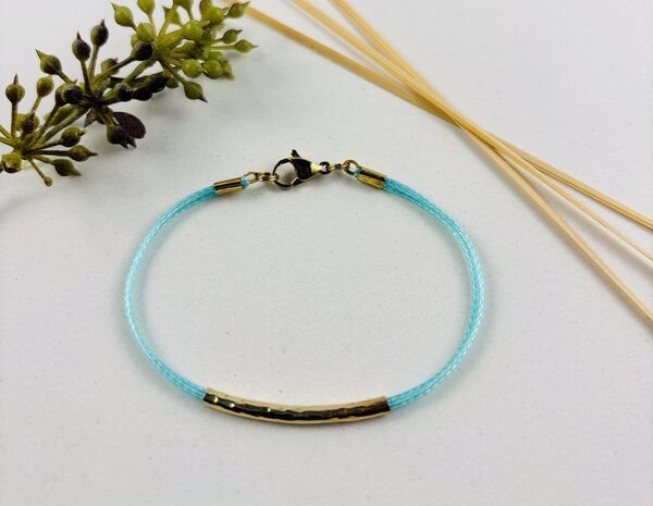 Purewater Upcycling-Armband aus Kiteleinen Gold/Silber gehämmert (Unisex)