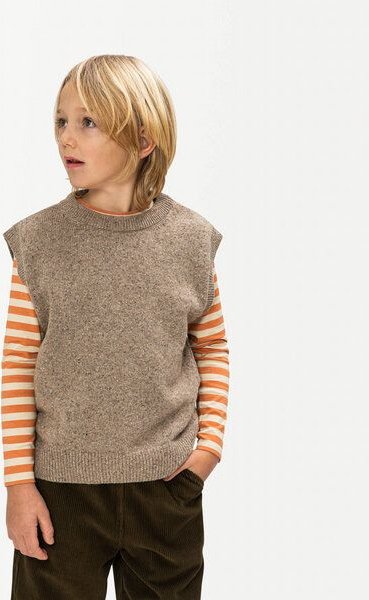 Matona Trendiger Pullunder für Kinder aus weicher Wollmischung mit Sprenkeleffekt / Knit Vest