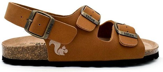Vegane thies ® Eco Bio Backstrap Sandale aus rec. PET mit Kork-Tieffussbett