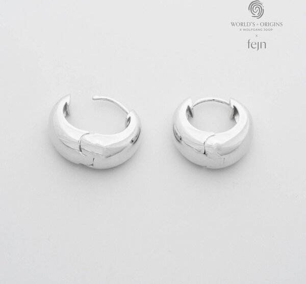 fejn jewelry Creole 'small dome hoop" - glänzende Huggies