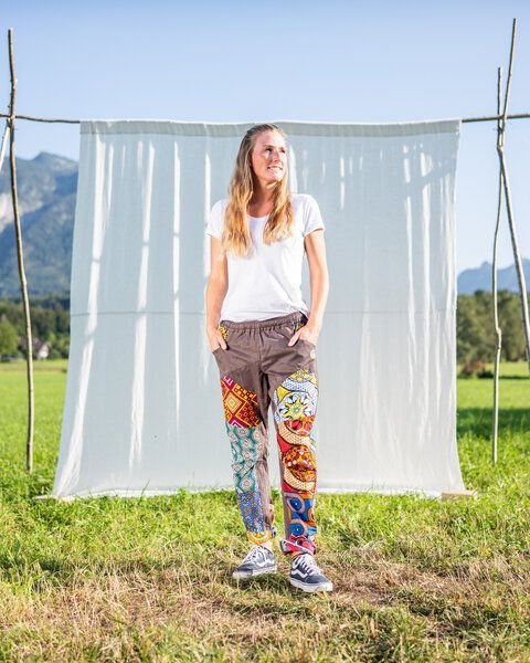 JUAdesign Sommer Hose - BAGGY Damen, bunt, bequem, baggy eben