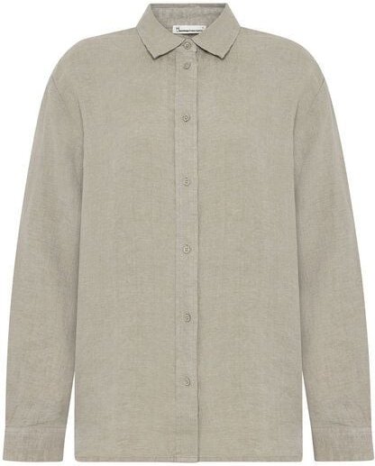 KnowledgeCotton Apparel Lockeres Leinenhemd mit langen Ärmeln - Bio-Leinen GOTS/Vegan