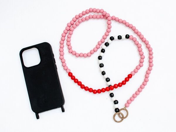renna deluxe Handykette aus Holzperlen, Crossbody lang, verschiedene Farben