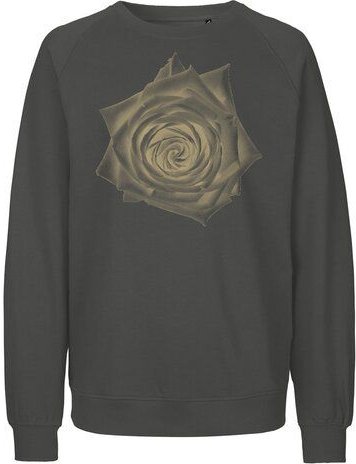 Peaces.bio - handbedruckte Biomode Bio Damen Sweatshirt Loose Fit Rose