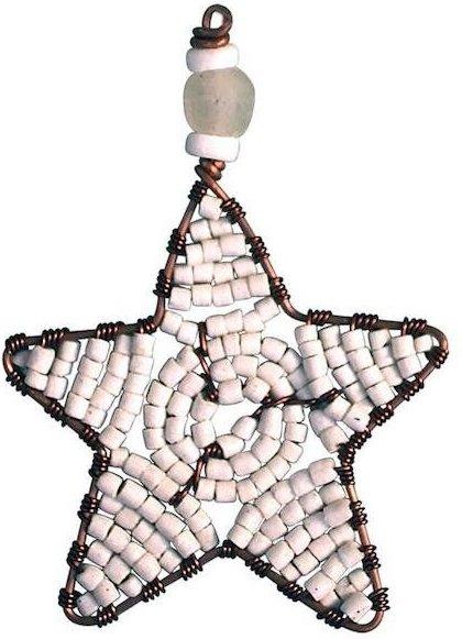 Global Mamas Upcycling Christbaumschmuck - Weihnachtsstern - S/L - Rainbow/Weiß/Rot - Weihnachten - Geschenkdeko - Wei...