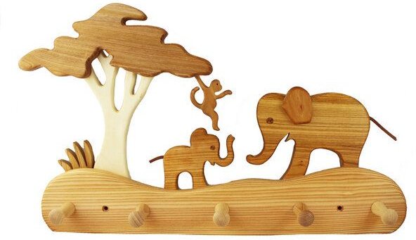 Mitienda Shop Kindergarderobe aus Holz | Elefanten