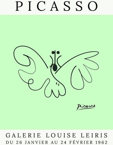 Photocircle Poster / Leinwandbild - Picasso Schmetterling – grün