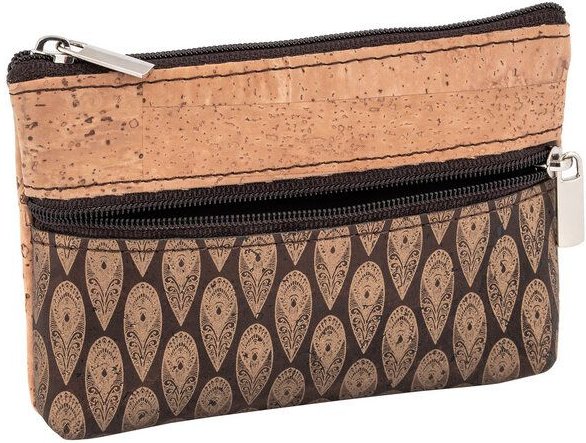 Simaru Münzgeldbeutel „Ancora“ aus Kork mit 2 Reißverschlussfächern