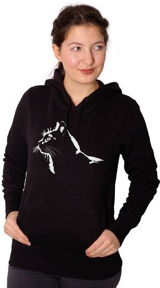 HANDGEDRUCKT "Stubentiger" Frauen-Hoody