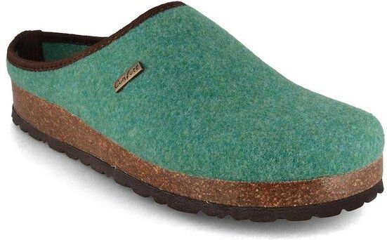 Tuffeln Vegane Hausschuhe im Tiroler Clogs Design - Unisex Filzpantoffeln mit Korkfußbett