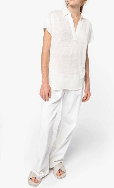 YTWOO Exklusives Damen Polohemd aus 100% Leinen