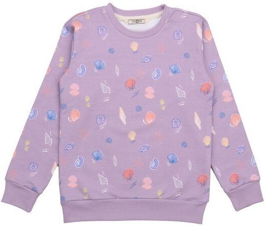 Cotokids Kinder Sweatshirt – Helllila mit Muschelmotiv, weich & bequem, wärmend, alltagstauglich, gut kombinierbar | Wal...