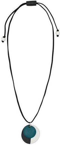 Karma Amulett Halskette - Full-Circle Upcycling Glasschmuck - Mustard & Teal - Global Mamas