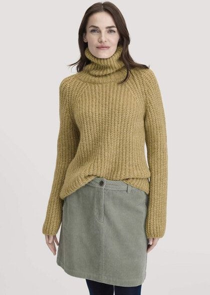 hessnatur Strick Rollkragenpullover Relaxed aus Alpaka mit Bio-Baumwolle