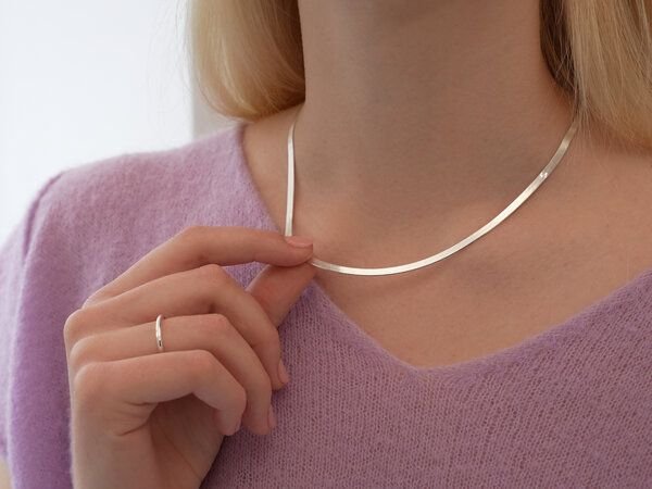 BELLYBIRD Jewellery SCHLANGENKETTE - 925 Silber oder 925 Silber vergoldet, bewegliches Gliederband