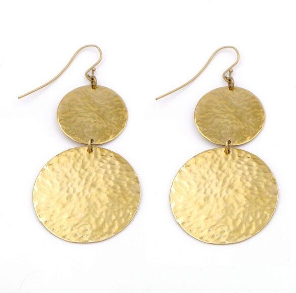 Bawa Hope Messingohrring Scheibe gehämmert