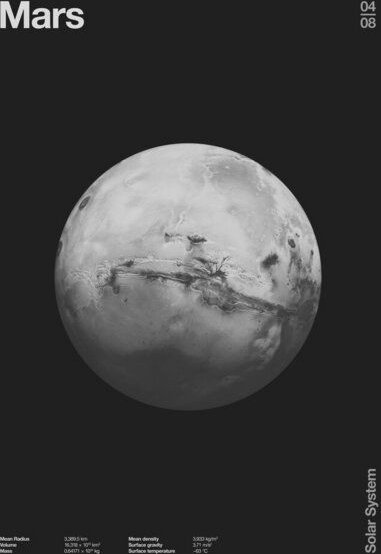 Photocircle Poster / Leinwandbild - Sonnensystem - Mars