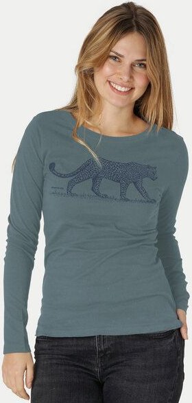 Peaces.bio - handbedruckte Biomode Bio-Damen-Langarmshirt Leopard