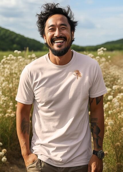 Thumbnail - Kultgut Biofair- Artdesign Klassik Shirt / Little Tree in Woodoptik