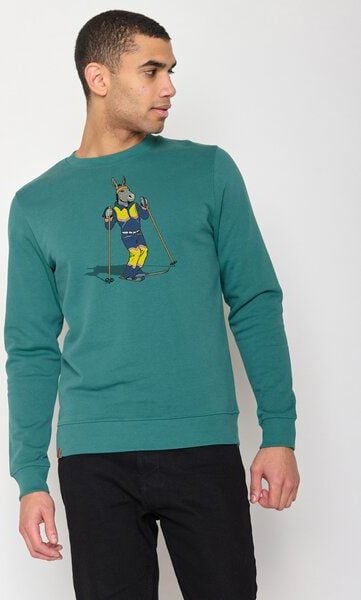 GREENBOMB Animal Donkey Ski Wild - Bequemes Sweatshirt aus Bio-Baumwolle / hochwertiger Print / GOTS / Fair & Vegan
