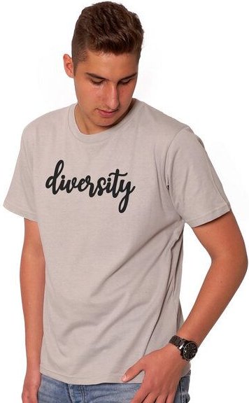HANDGEDRUCKT "diversity" Herren T-Shirt reine Biobaumwolle (kbA)
