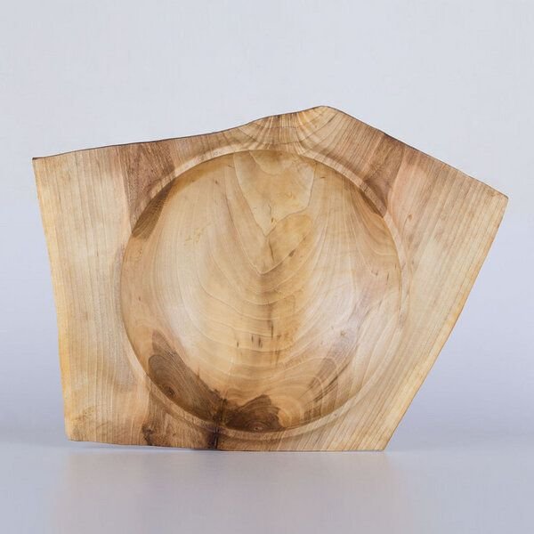 Lajos Varga Flügelschalen mit Zwiesel aus Nussbaumholz