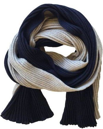 austriandesign.at RippenSchal zweifärbig aus extrafeiner Merinowolle