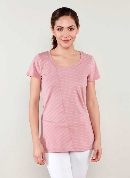 ORGANICATION Asymmetrisch geschnittener streifen T-shirt aus Bio-Baumwolle