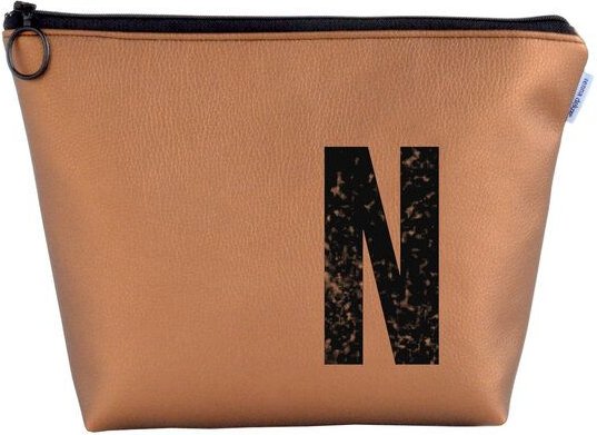 renna deluxe Kosmetiktasche und Kulturtasche personalisiert mit Monogramm - bronze