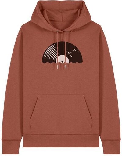 ilovemixtapes Unisex Hoodie „Vinyl Sun“ aus 100 % Bio-Baumwolle – Fair produziert mit Schallplatten-Motiv