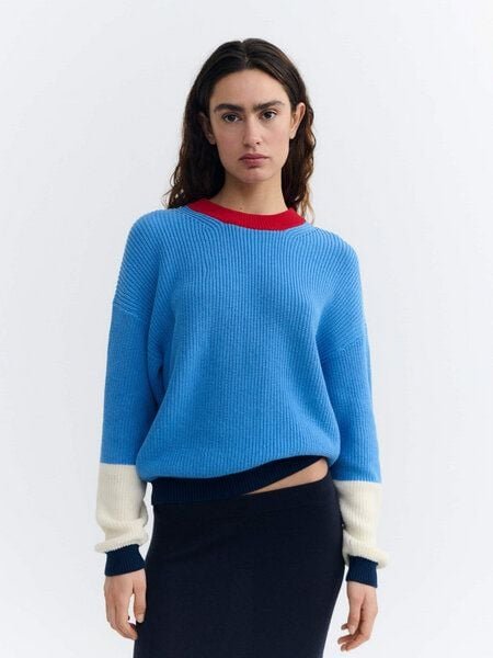 thinking mu Carmen Blue Multicolor Knitted Sweater