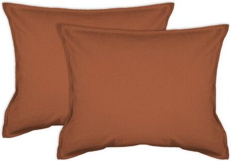 jilda-tex 2er Pack Kissenbezug in Stone-Washed Optik 100% Bio-Baumwolle Uni Made in Green 45x45cm 50x50cm