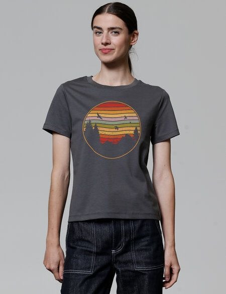 watapparel T-Shirt Frauen Sunset Berge & Tannen