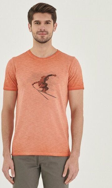 ORGANICATION Garment Dyed T-Shirt aus Bio-Baumwolle mit Print