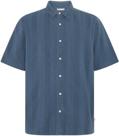 KnowledgeCotton Apparel Lockeres Kurzarmshirt mit Struktur aus Bio-Baumwolle