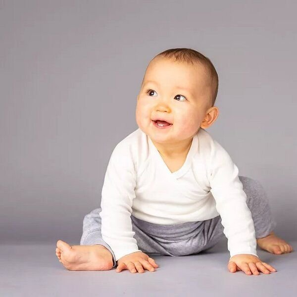 sense-organics Langarm Wickelbody YGON in weiß von Sense Organics