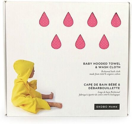 EKOBO Kapuzentuch & Waschlappen Flamingo im Set