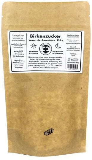 Two Hands BIO Birkenzucker aus Baumrinde - Vegan - Plastikfrei - Xylit - 250 g