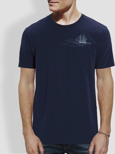 little kiwi Herren T-Shirt, "Rückenwind", Blau - Navy