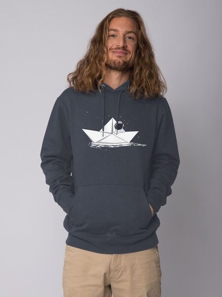 watapparel Hoodie Unisex Astronaut in paper boat