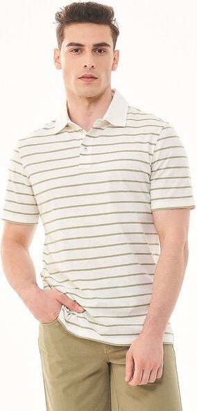 ORGANICATION Gestreiftes Poloshirt aus Bio-Baumwolle und Leinen