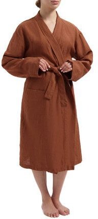 Yumeko Kimono Bademantel Gewaschenes Leinen