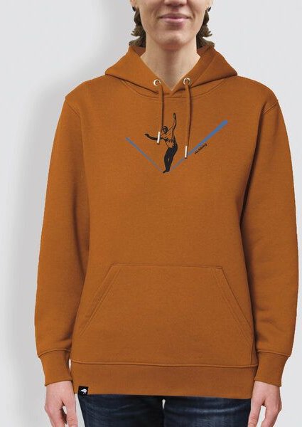 little kiwi Unisex Hoodie, "Slacklining", Roasted Orange