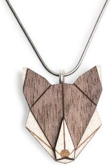BeWooden Halskette Wolf | Kette mit Anhänger aus Holz