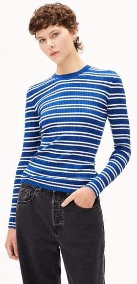 ARMEDANGELS ALAANIA CHIFFRON STR Damen Pullover aus Bio-Baumwolle