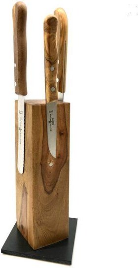 Olivenholz erleben Messerblock TOWER aus Olivenholz