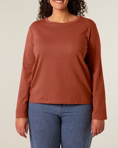 YTWOO Basic Damen Langarmshirt aus 100% Biobaumwolle